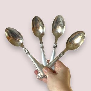 Vintage Danish Alta Hertha Silverplate Soup Spoons Set of 4